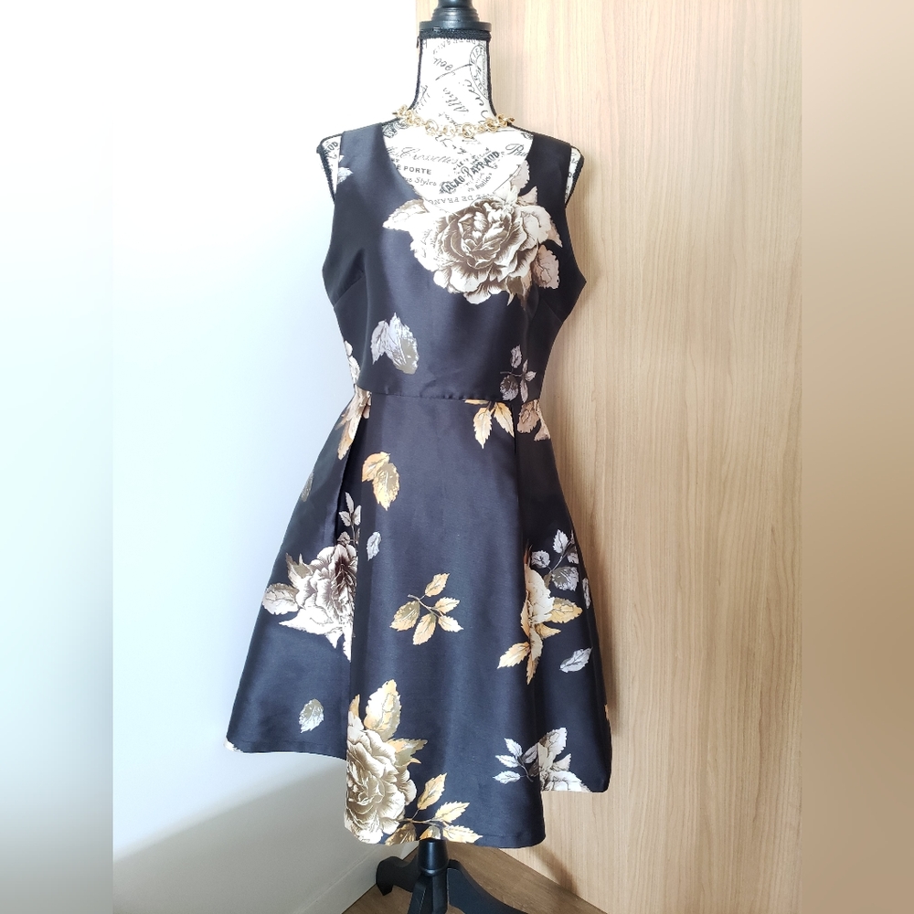 Obsession Black Floral A Line Dress**Holiday Edition** Medium